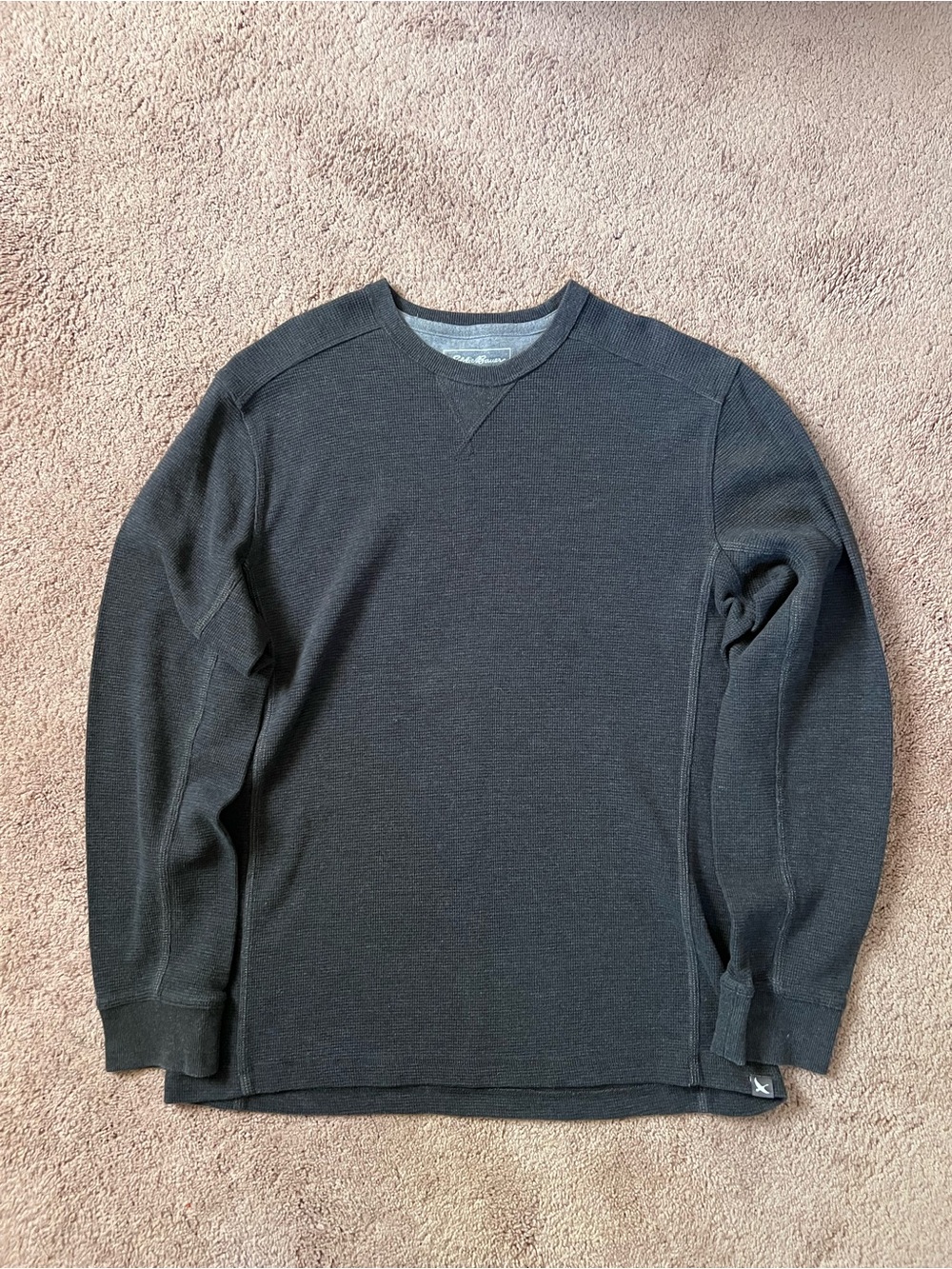 Eddie Bauer Dark Gray Long Sleeve Thermal Crew Sweater